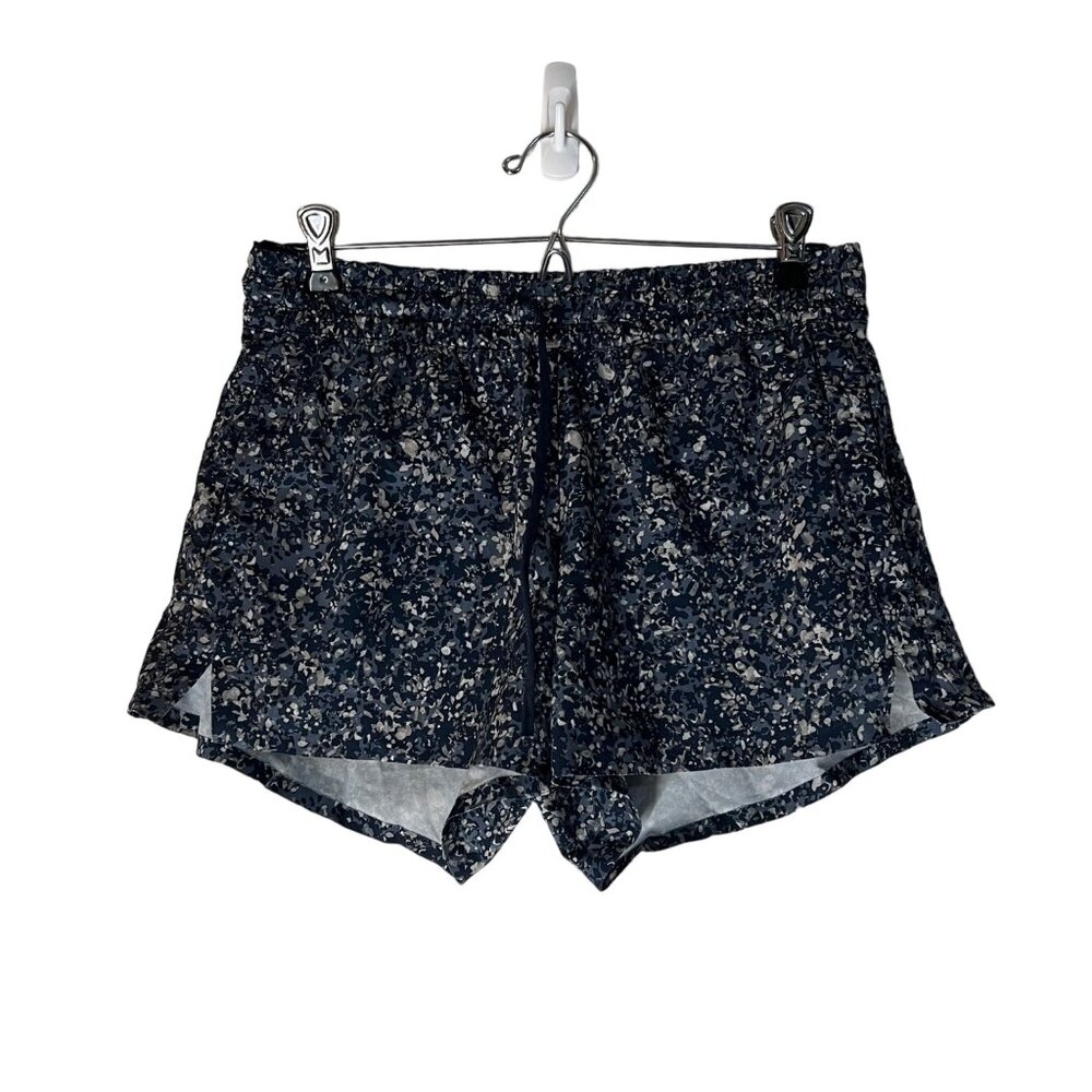 Athleta Blue Gray Speckled Unlined Athletic Shorts Womens Size Medium